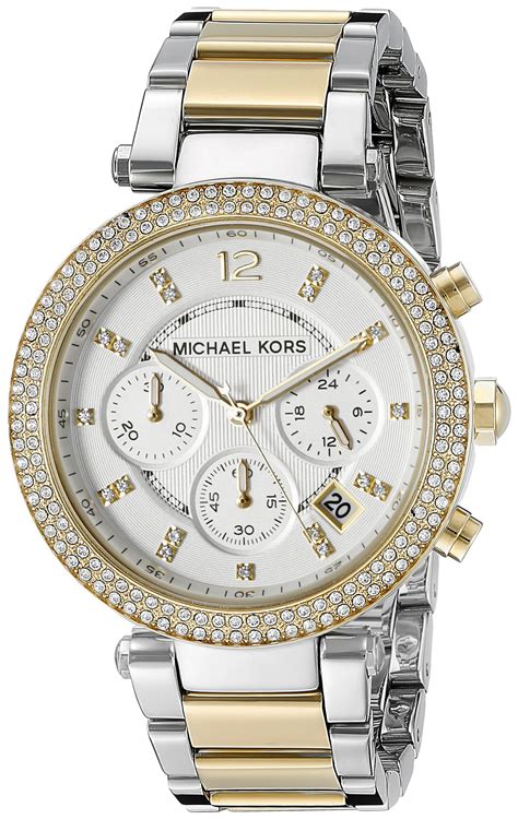 michael kors parker two-tone women& 39|Amazon.com: Michael Kors Women's Two Tone Parker Watch .